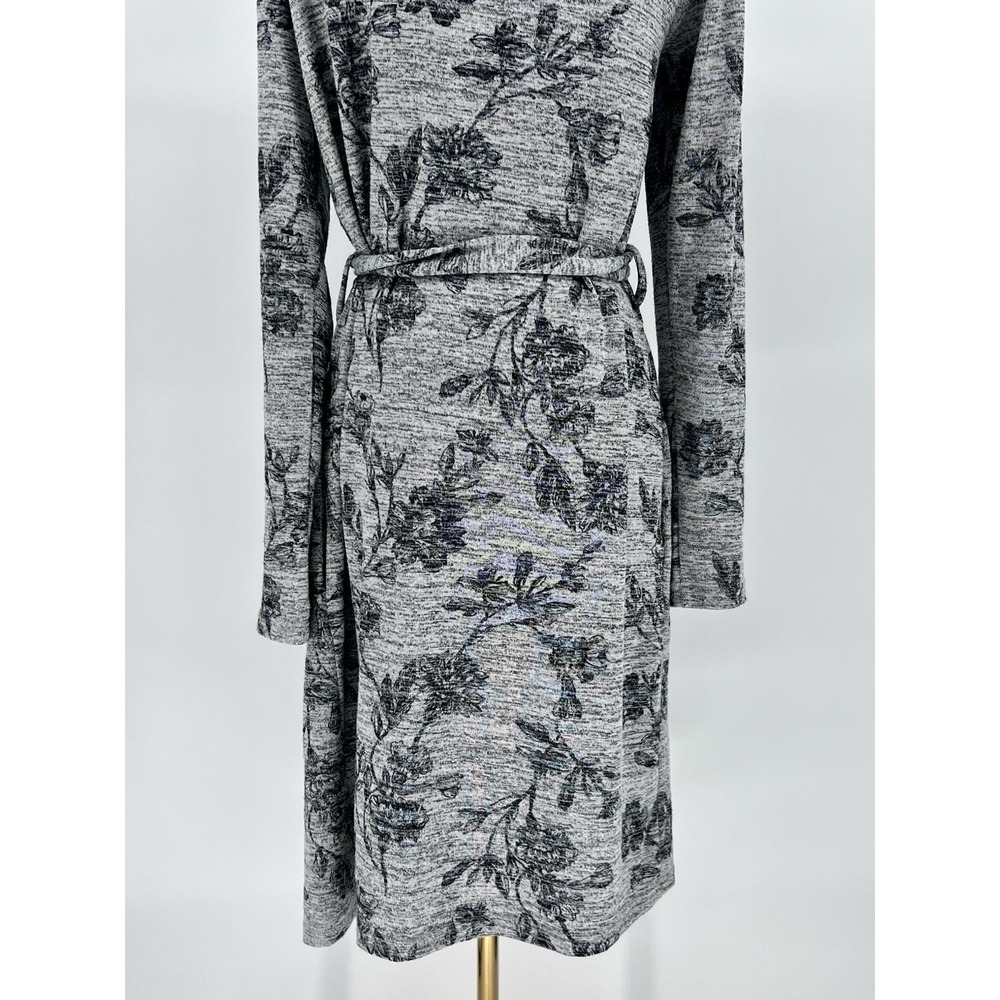 Latched Mama Maternity Robe Gray Floral Print Pockets Nursing Stretchy Size XS/S - Picture 6 of 12